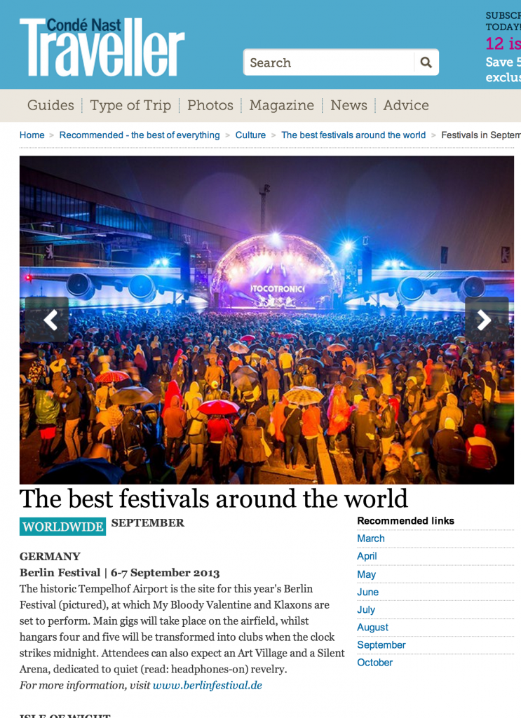 UK - Conde Nast Traveller - Best Festivals in September 2013 Worldwide festivals guide Photo 7 of 8 Condé Nast Traveller