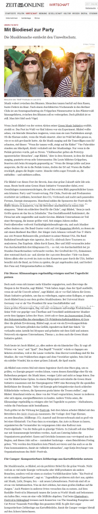 Umweltschutz  Mit Biodiesel zur Party   Wirtschaft   ZEIT ONLINE