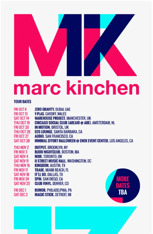 Detroit’s Own Global House Star MK (Marc Kinchen) Announces North American “17 Tour” For This Fall