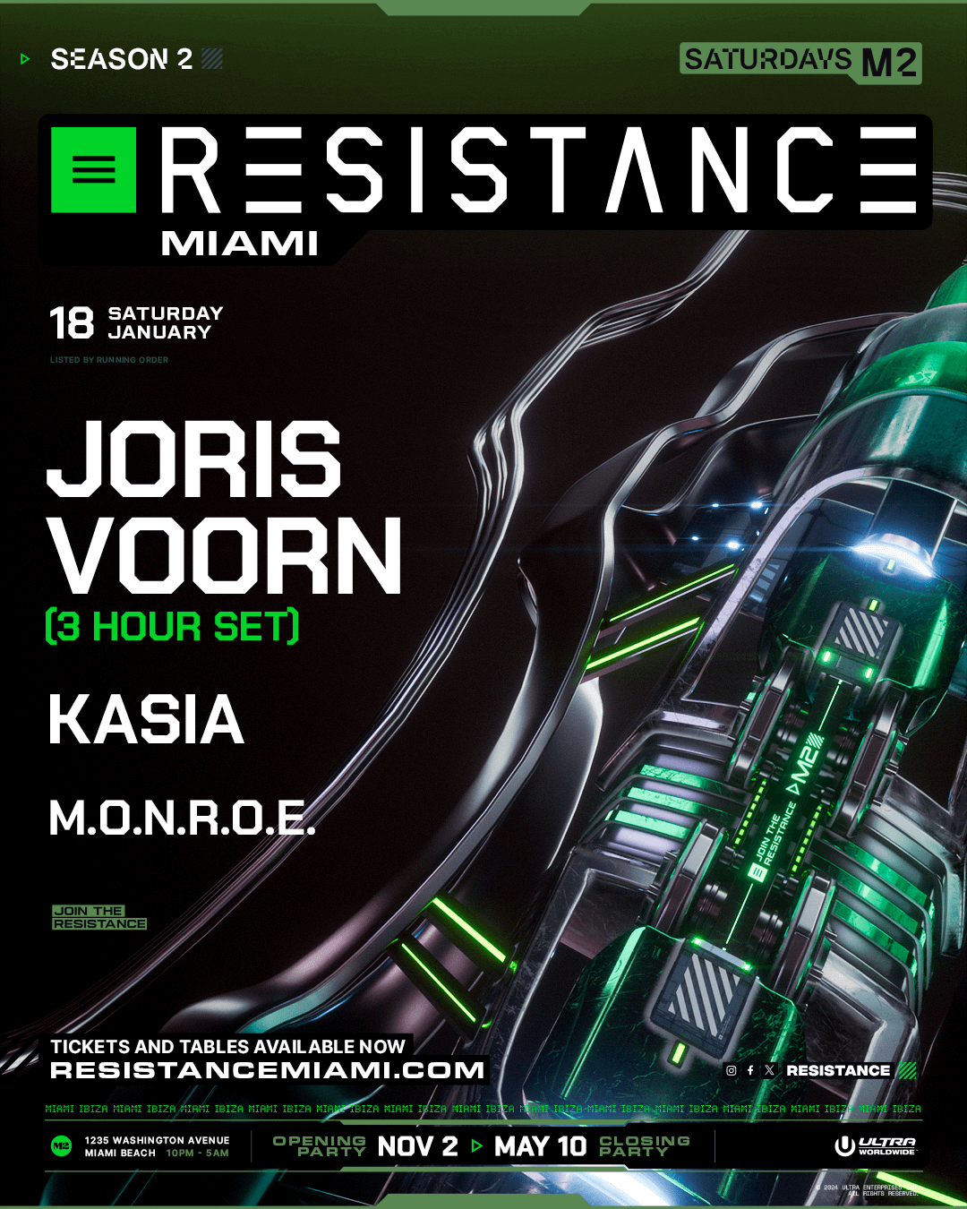 Packed crowd during RESISTANCE Miami's second season at M2 nightclub