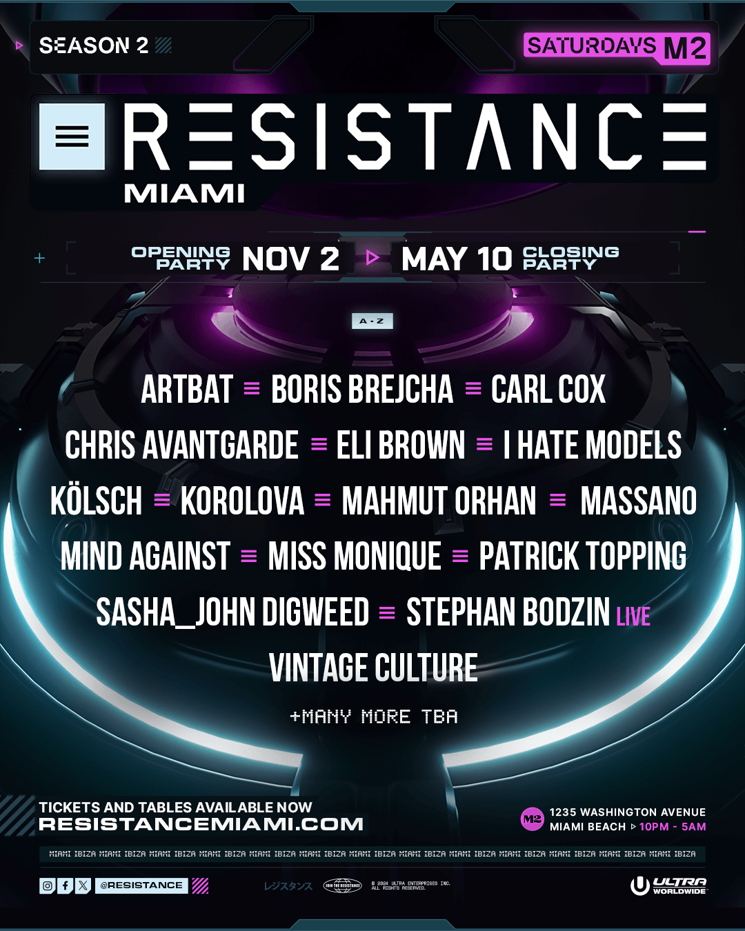 M2 nightclub in Miami Beach, home of RESISTANCE's groundbreaking U.S. residency